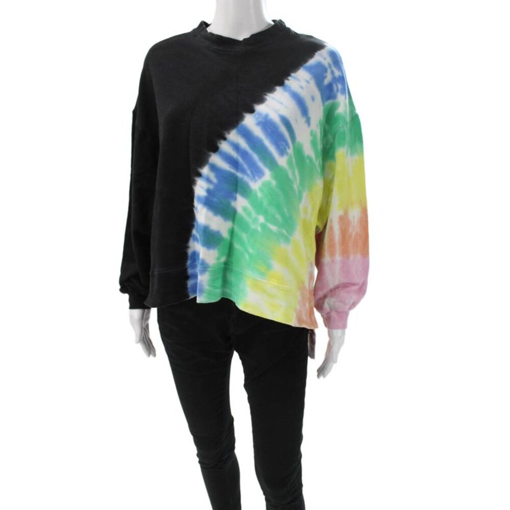 Electric & Rose Women Pullover Sweatshirt Black Crew Neck Long Sleeve Size XS